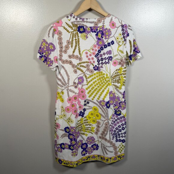 Trina Turk Arboretum Full Zip Mini Dress Size 6 Floral Retro Mod Palm Beach - Picture 3 of 10